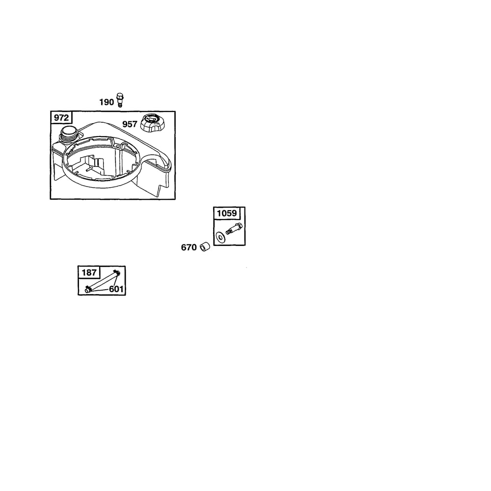 Fuel-Tank Diagram and Parts List for 120600TO120699  Briggs and Stratton Engine